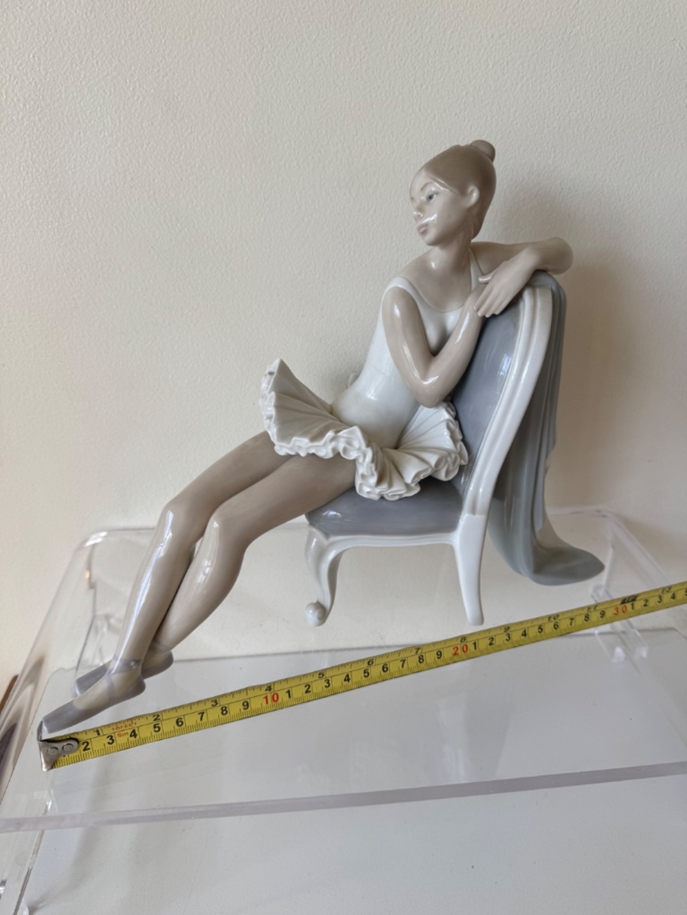 Lladro #4847 Dance Seated Ballerina on Chair Retired Porcelain Figurine Spain